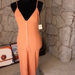 Free People orange button dress